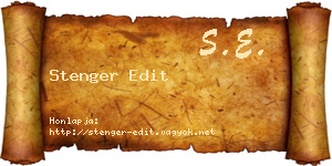 Stenger Edit névjegykártya