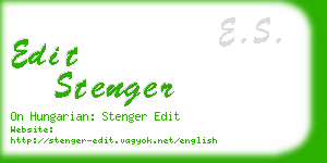edit stenger business card